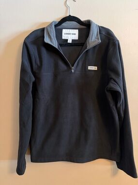 Lands' End Men’s Black Quarter-Zip Fleece Pullover